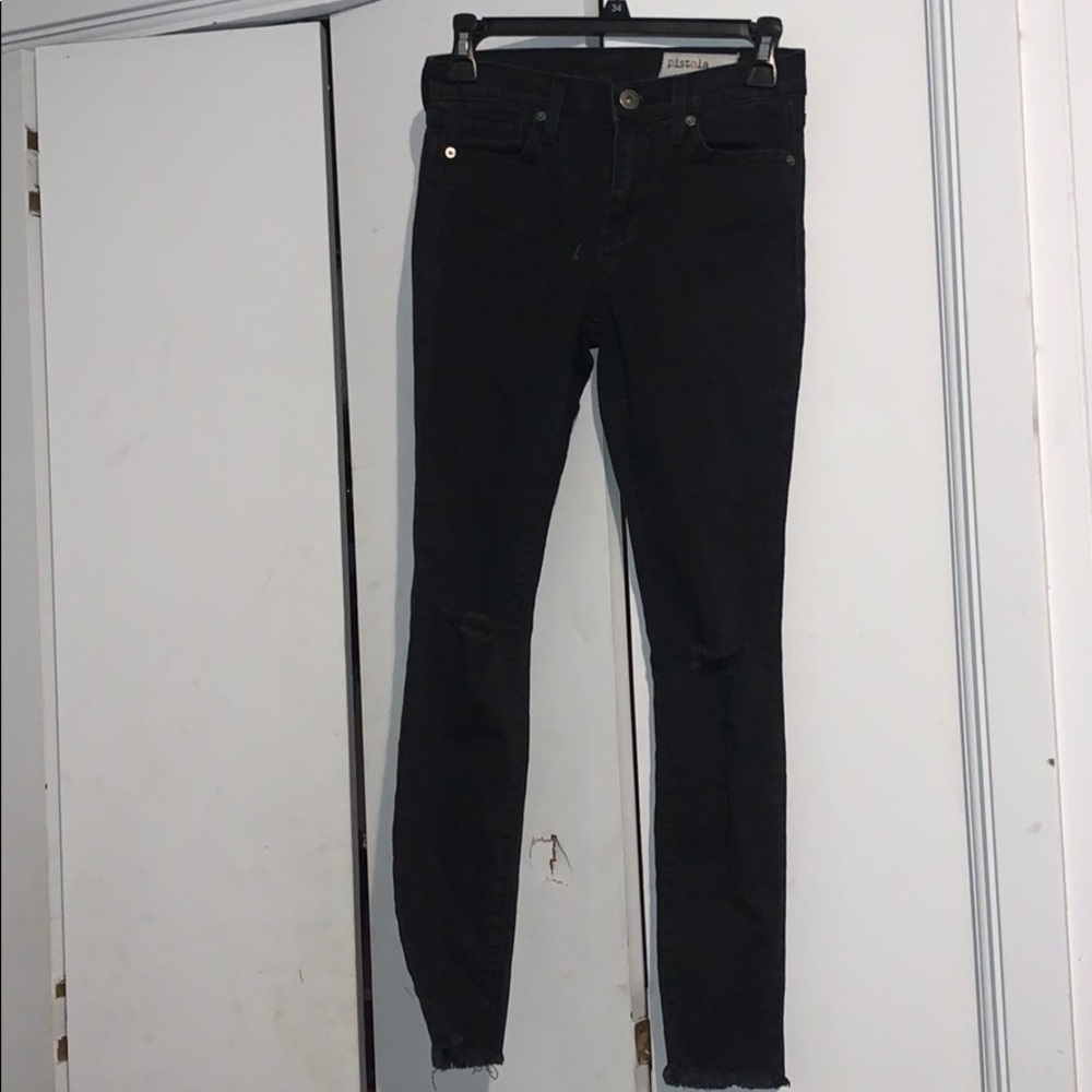 Distressed Black skinny jeans